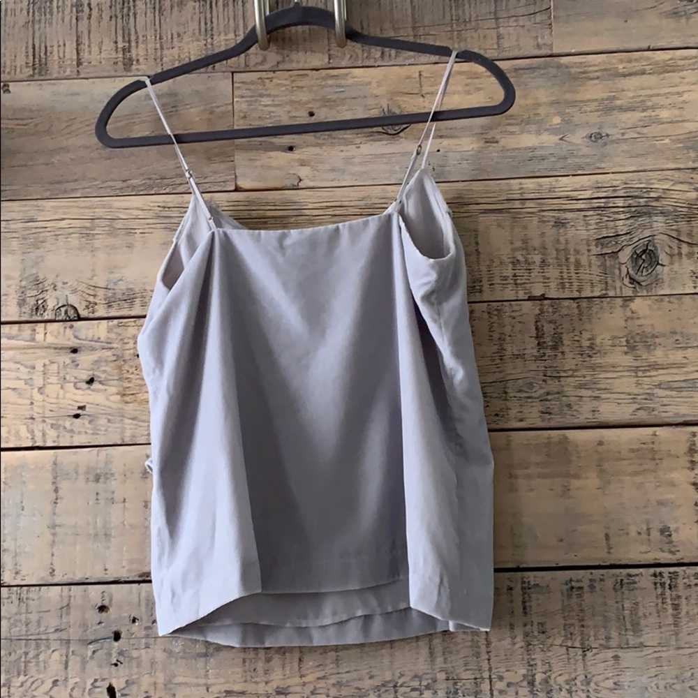 Jcrew Crushed Ruffle Velvet Tank Grey - Picture 3 of 5